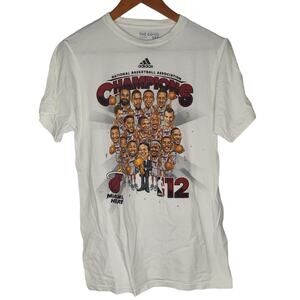 Adidas the Go-To Tee Miami Heat Basketball Champions 2012 Small
